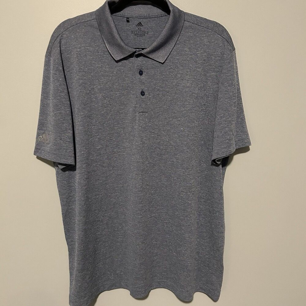 Adidas Mens Prime Green Golf Polo Shirt Size XL Static Gray Short Sleeve